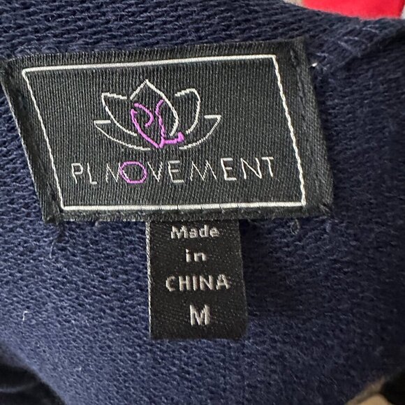 NWOT PL Movement by Pink Lotus Mantra Navy Romper w/ SS Drawstring & Hood -Sz M - Picture 9 of 11